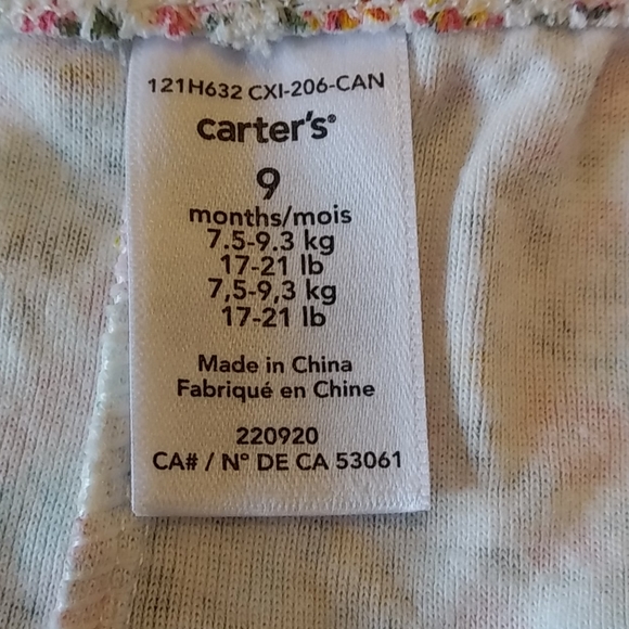 Carter's Girls Size 9 Month Old Flowered Leggings - Picture 6 of 7